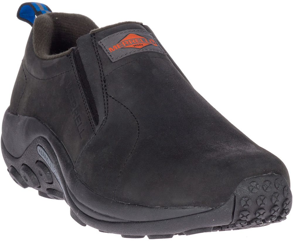 Merrell Slip Ons Black - Jungle Moc Leather SR - Mens 31ECXQGFJ